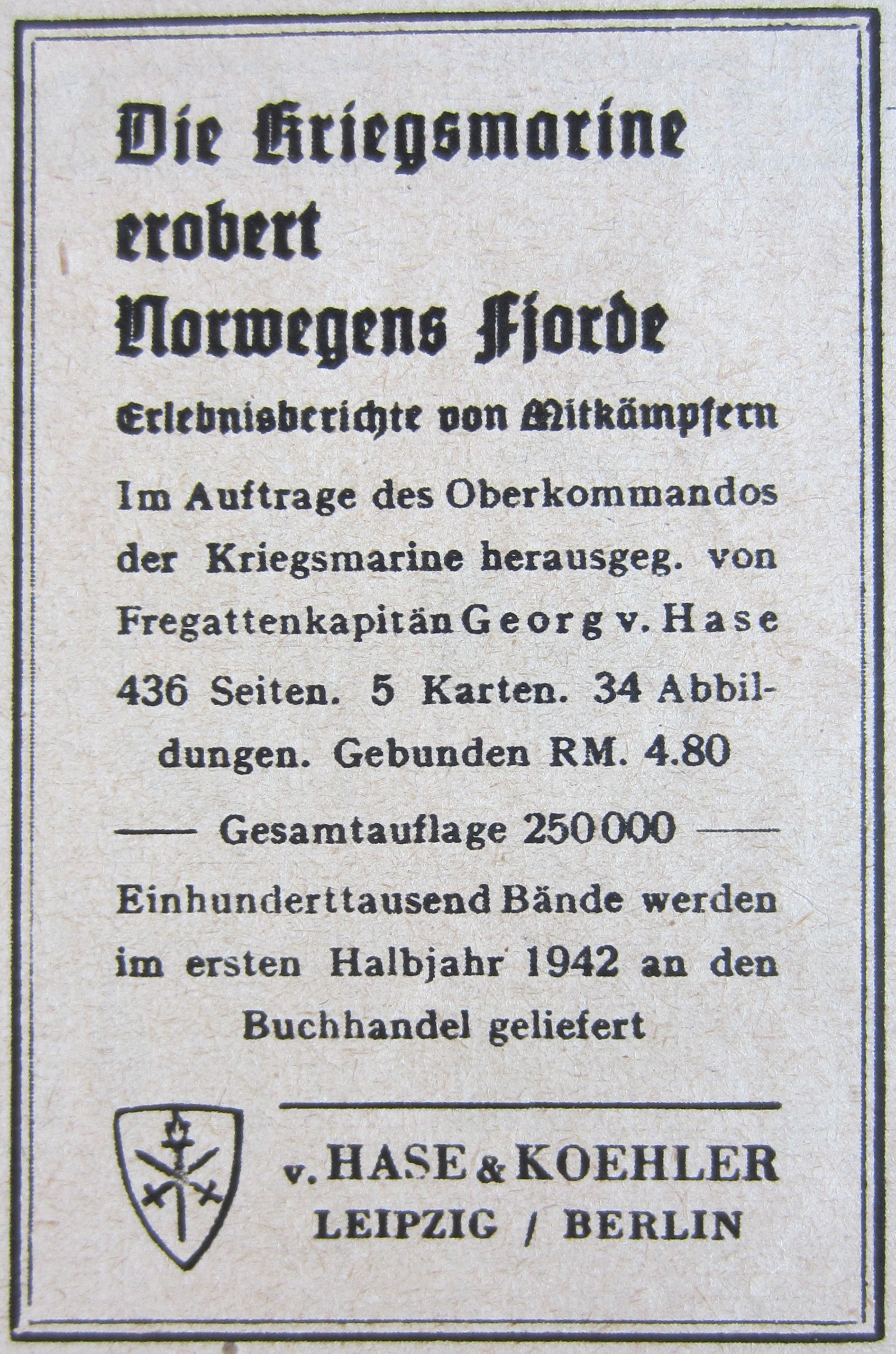 Die Kriegsmarine erobert Norwegens Fjorde