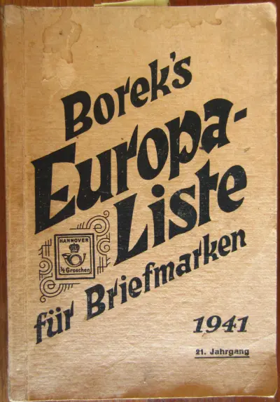 Borek's Europa-Liste für Briefmarken 1941