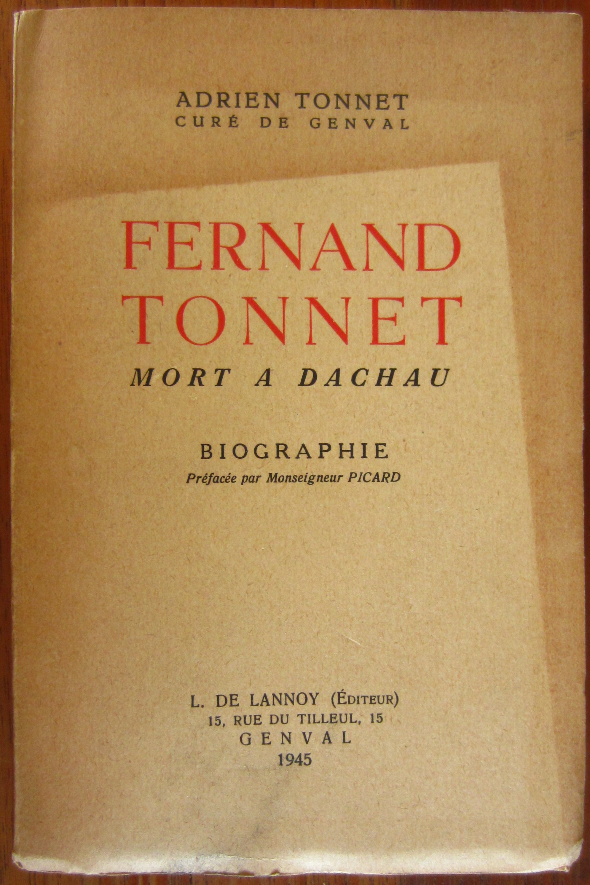 Fernand Tonnet - Mort à Dachau