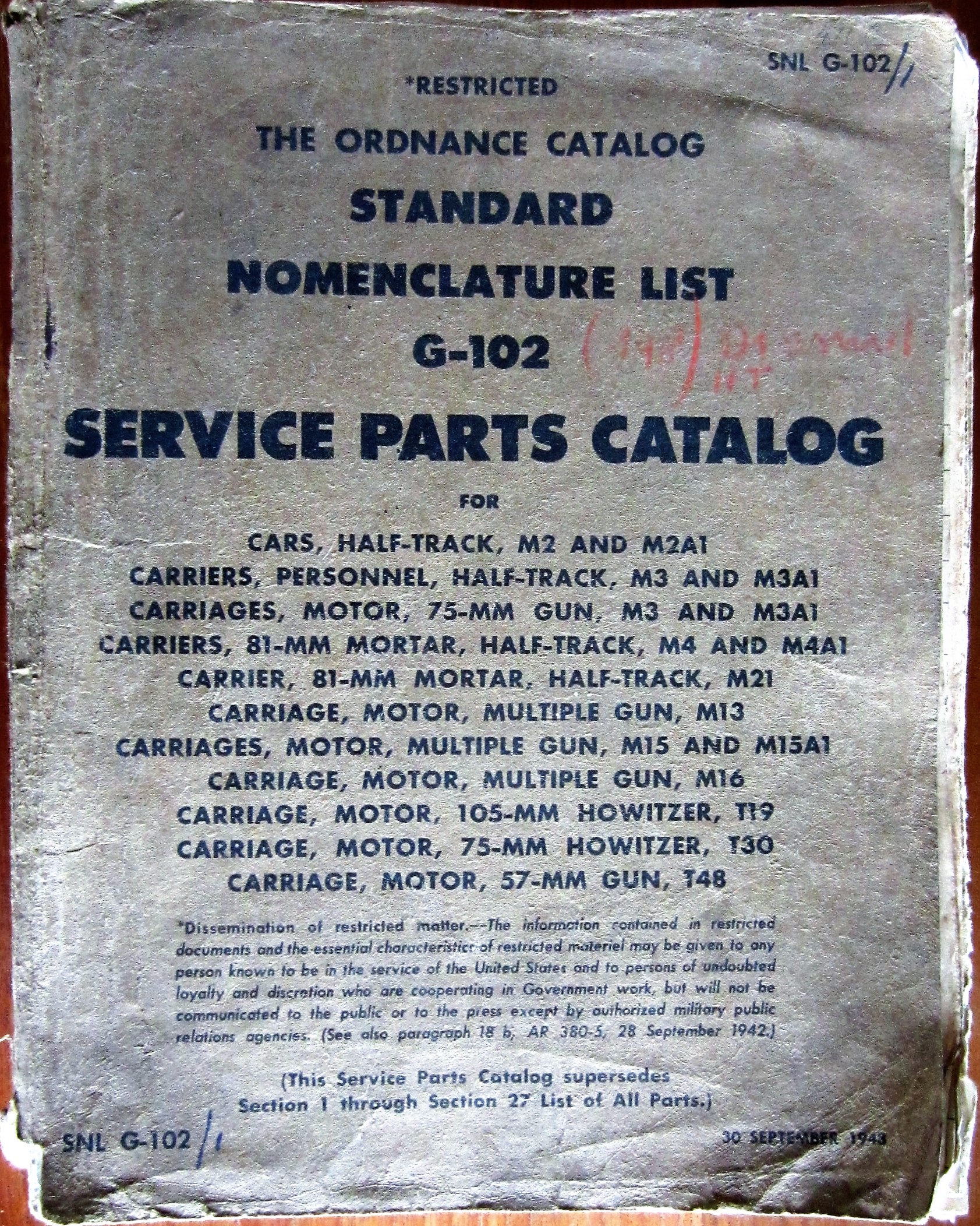 The ordnance catalog - enkele pagina's ontbreken