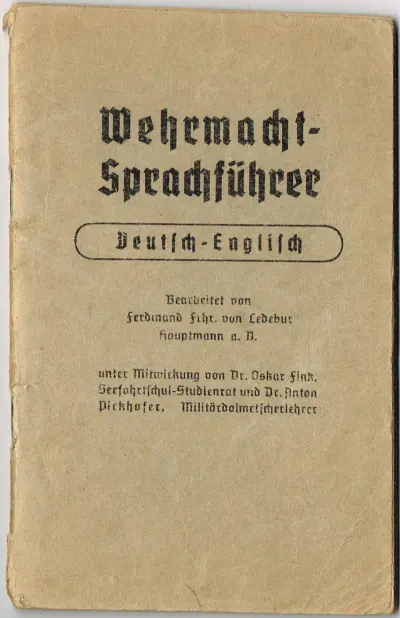 Wehrmacht Sprachführer - Deutsch - Englisch