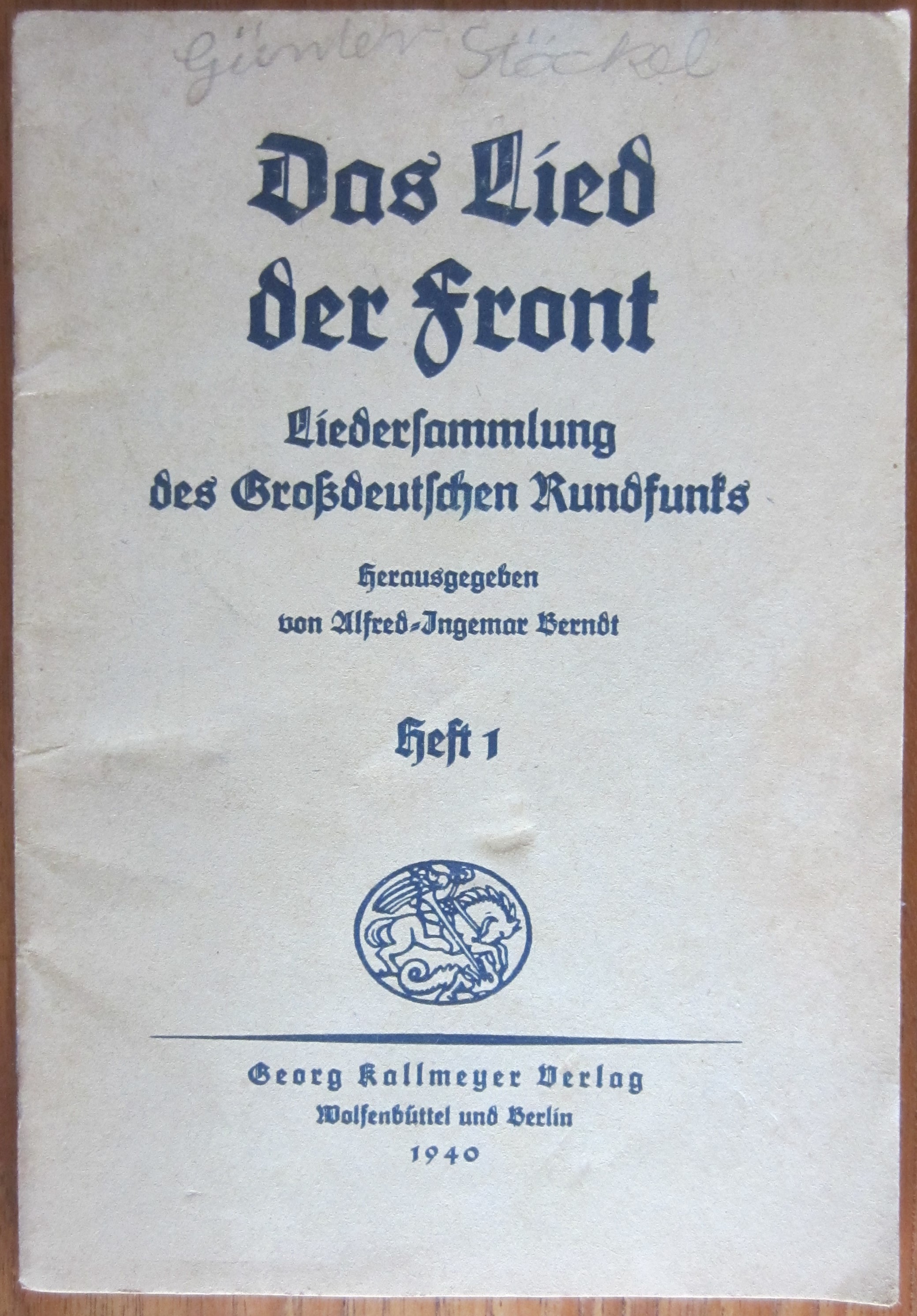 Das Lied der Front - Heft 1