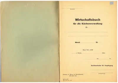 Wirtschaftsbuch für die Küchenverwaltung