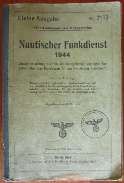 Nautischer Funkdienst 1944 - Kleine Ausgabe - Nr. 2153