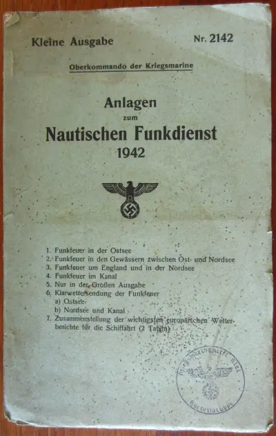 Anlagen zum Nautischen Funkdienst 1942 - Kleine Ausgabe - Nr. 2142