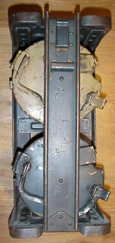 2 round feeders for MG34 in metal carrying container