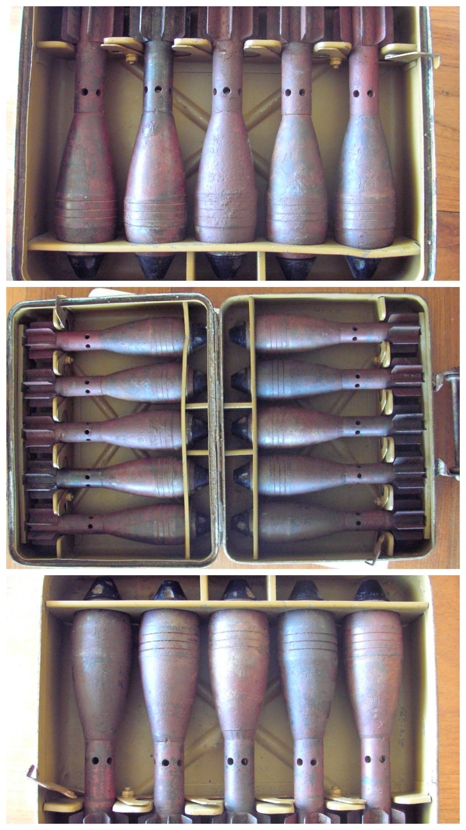 Metal ammunition case - L.Gr W.36 - full - 5 cm Wurfgranate - Wgr 36