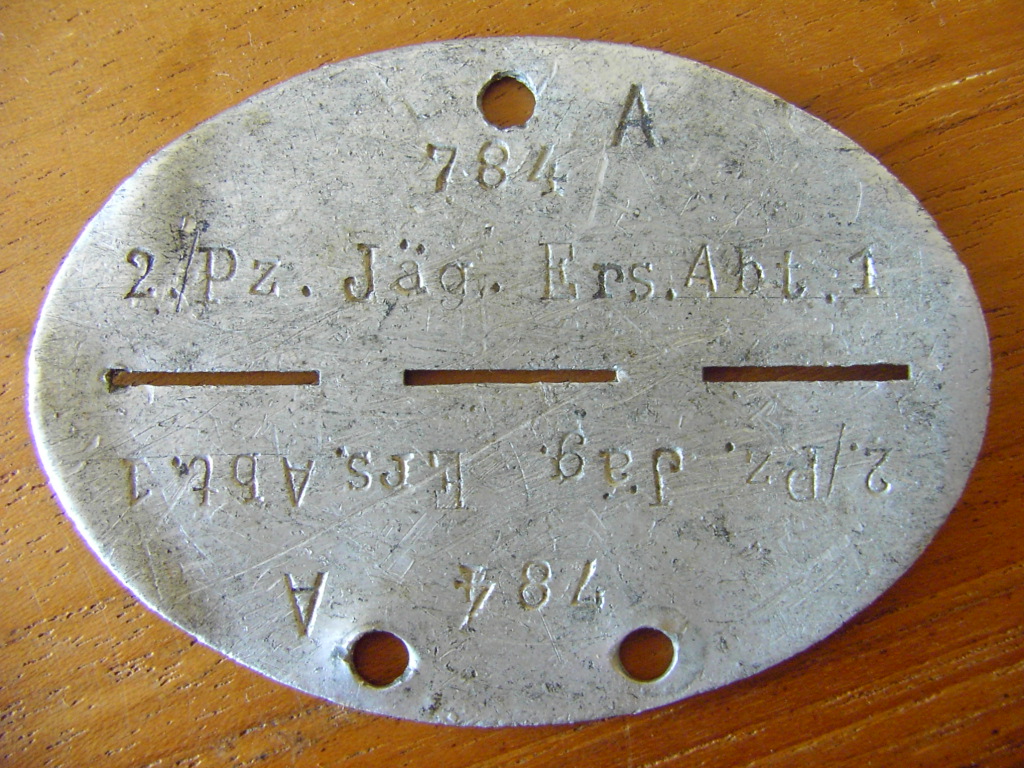Erkennungsmarke 2. Pz.Jäg.Ers.Abt.1  A 784