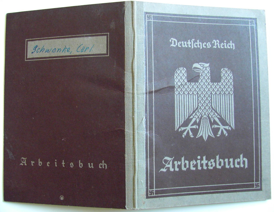 Arbeitsbuch 1st model Nr 137-081314 + Merkblatt - Carl Schwanke