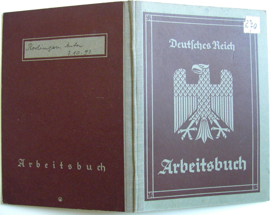 Arbeitsbuch 1st model Nr 303-8783 - Anton Rodinger