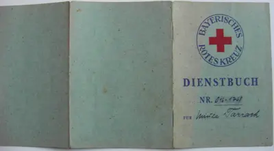 Dienstbuch Bayerisches Rotes Kreuz - Nr. 016-1768 - Ursula Tarrach - 1948 (see also Arbeitsbuch of her)