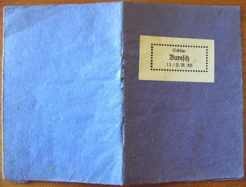 Schiessbuch Schütze Buresch 11.-I.R. 55