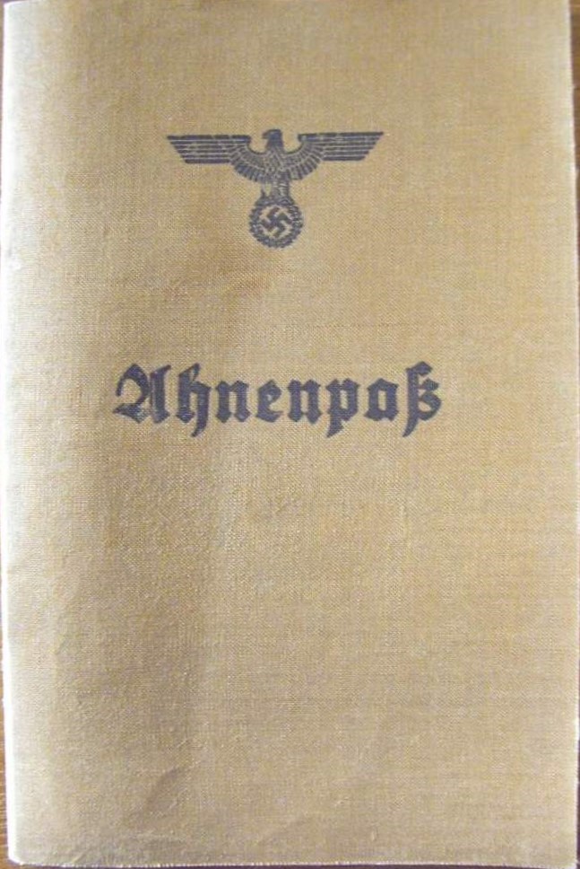 Ahnenpass (brown) - eagle on swastika - empty