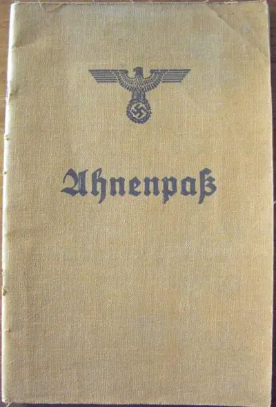 Ahnenpass (brown) - eagle on swastika - Hilda Radermayr