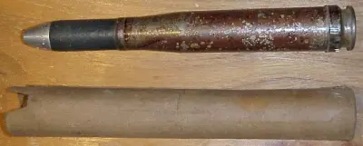 20 mm cartridge in cardboard holder