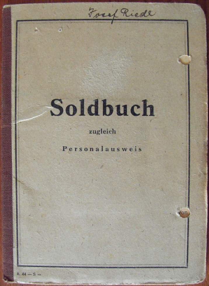 Soldbuch zugleich Personalausweis - Jozef Riedl