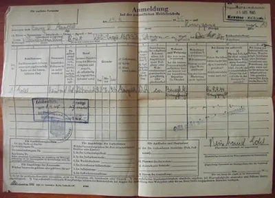 Anmeldung bei der polizeilichen Meldebehörde - Auszug aus der Reichsmeldeordnung vom 6 Januar 1938
