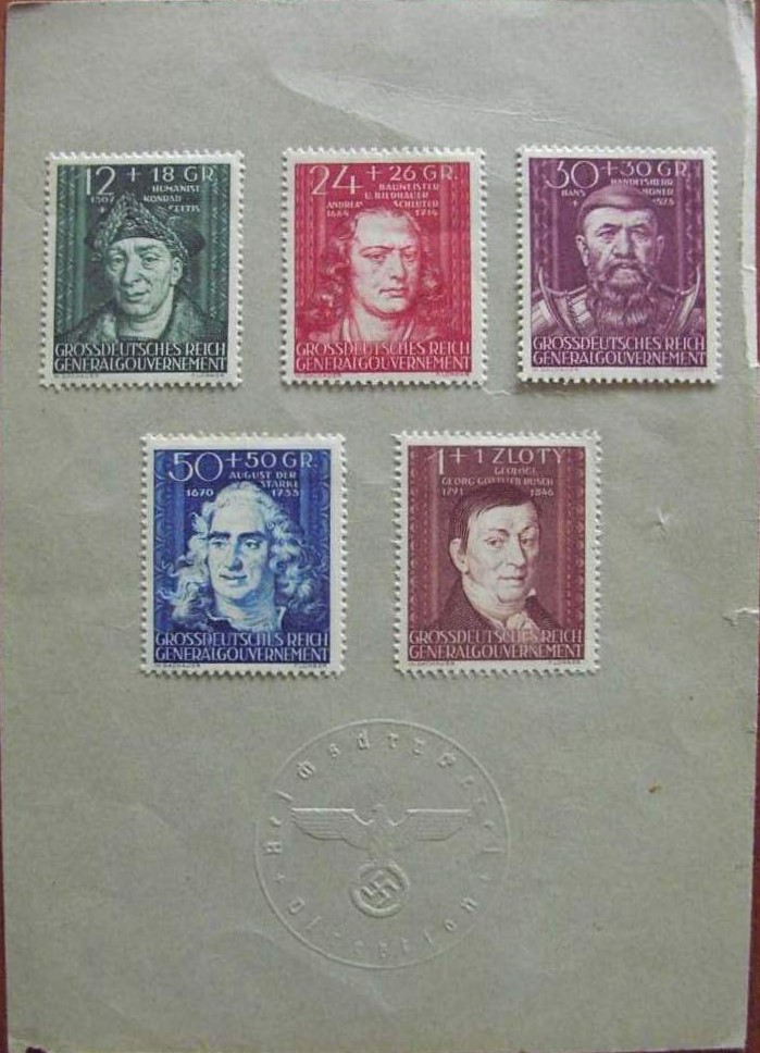Postal item - Direktion Reichsdrückerei - 5 historical figures GGT