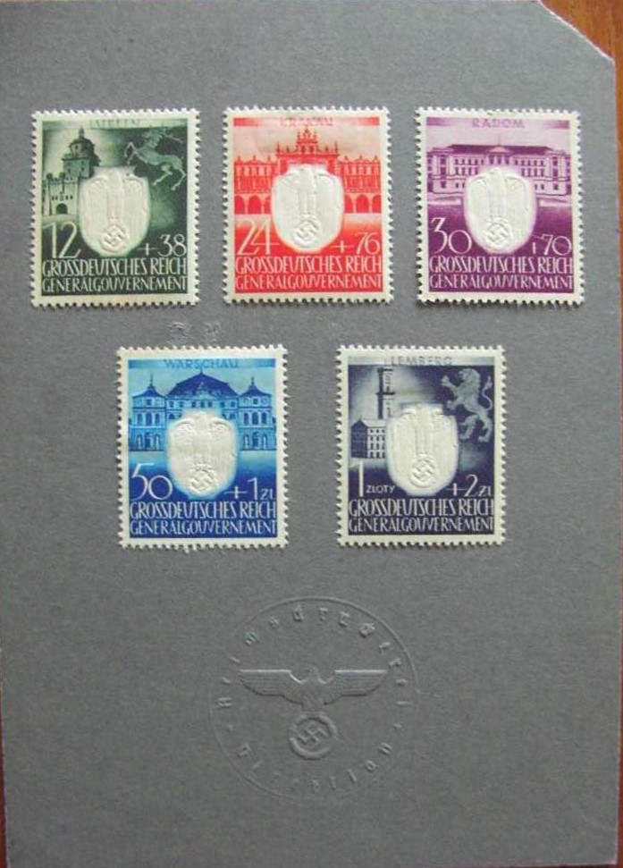 Postal item - Direktion Reichsdrückerei - 5 embossed stamps GGT