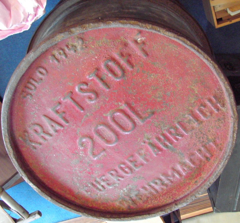 200 litre barrel - Sulo 1942 - Kraftstoff 200 L - Fuergefährlich - Wehrmacht