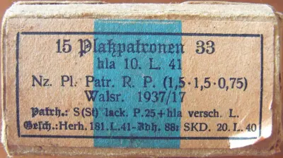 Ammo box - 15 Platzpatronen 33 - hla 10. L. 41 - EMPTY!