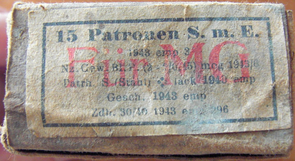 Ammo box - 15 Patronen S.m.E. - 1943 emo 3 - für MG - EMPTY!
