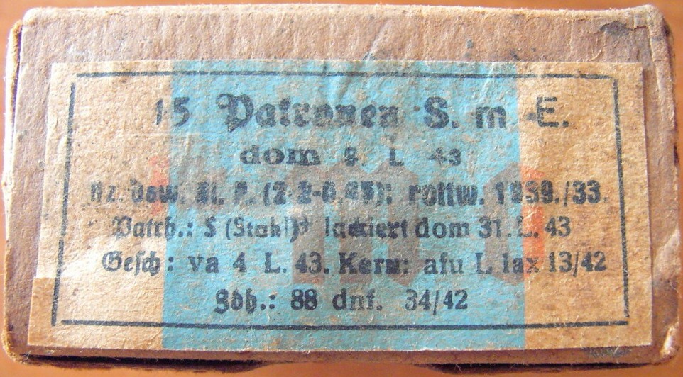 Ammo box - 15 Patronen S.m.E. - dom s.L.43 - EMPTY!