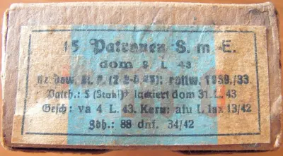 Ammo box - 15 Patronen S.m.E. - dom s.L.43 - EMPTY!
