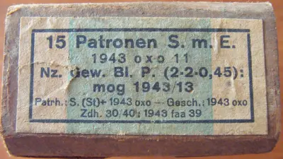 Ammo box - 15 Patronen S.m.E. - 1943 oxo 11 - EMPTY!