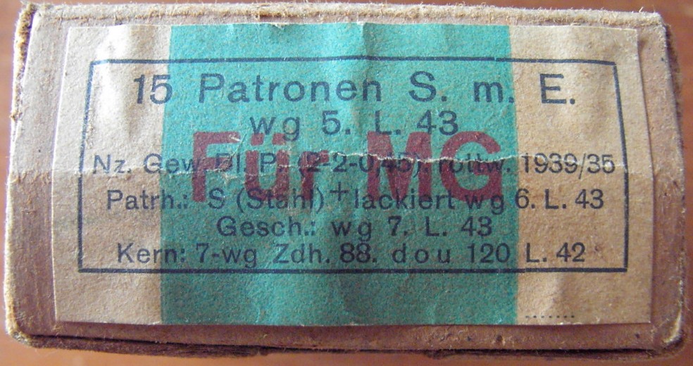 Ammo box - 15 Patronen S.m.E. - wg 5.L.43 - Für MG - EMPTY!