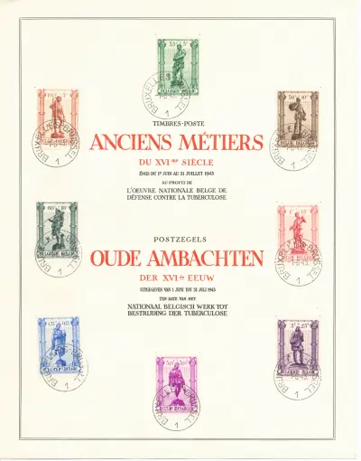 Stamp sheet - Oude ambachten der XVIde eeuw - 1943