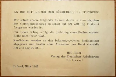 Verlag der Deutschen Arbeitsfront - Brüssel, März 1943