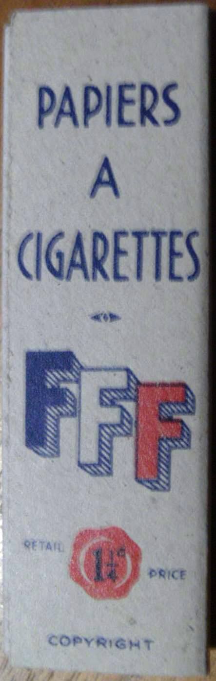 Papiers à cigarettes FFF - France Libre - Registered - made in England