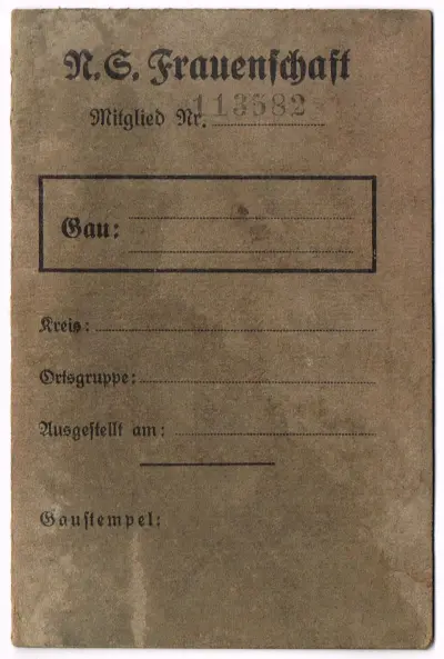 N.S. Frauenschaft - Mitgliedsbuch Nr 113582