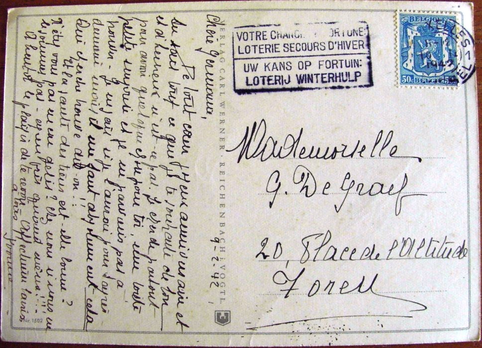 Postcard : stamp Winterhulp 1942