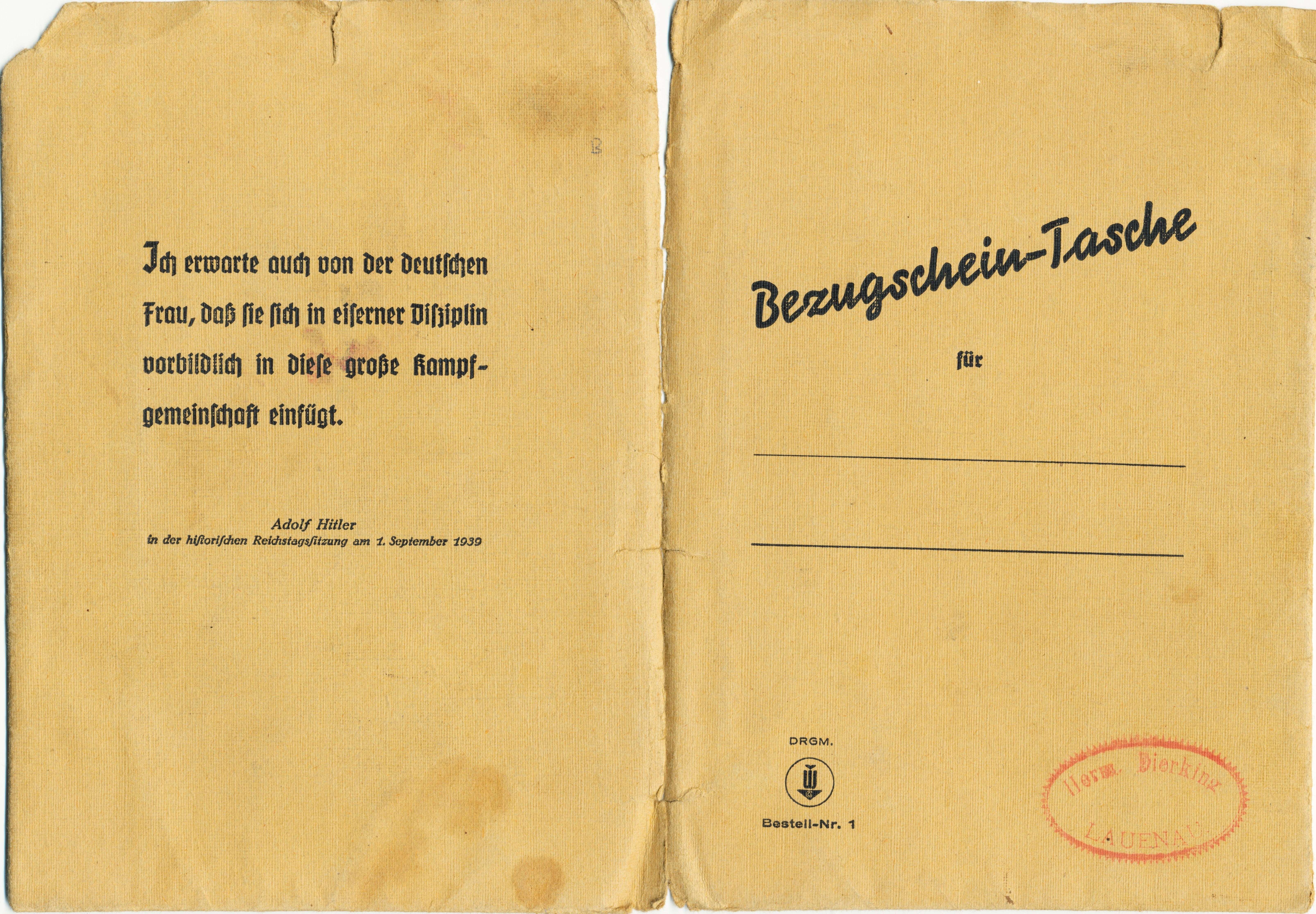 Bezugschein-Tasche - Type 1