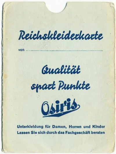 Sleeve Reichskleiderkarte + calender 1940/41