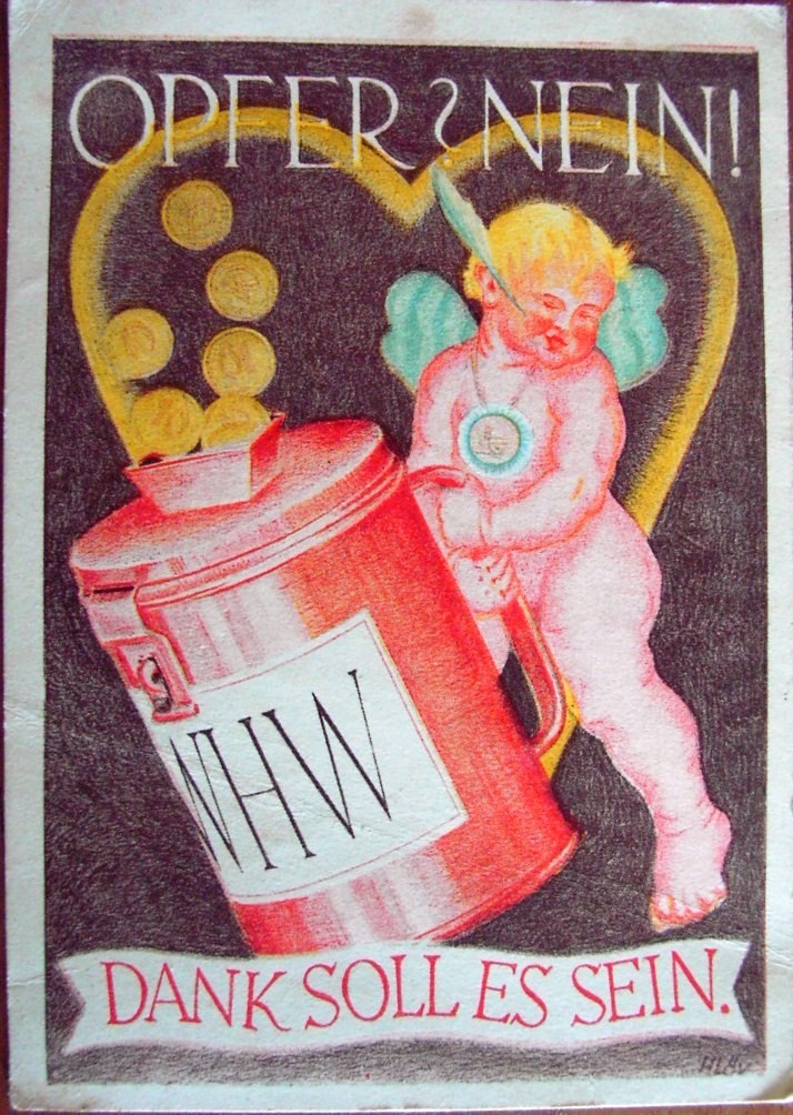 Postcard : WHW des deutschen Volkes 1938-39 - Opfer? Nein! Dank soll es sein.