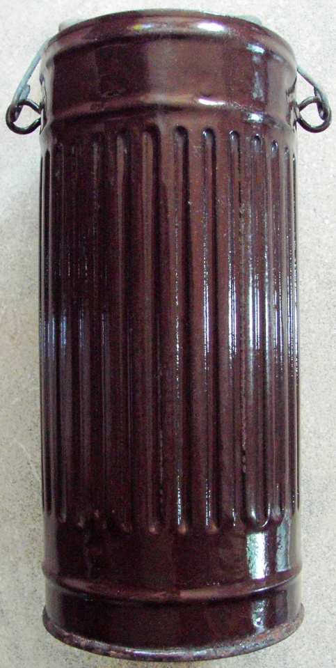 Gas mask canister refurbished into milk canister