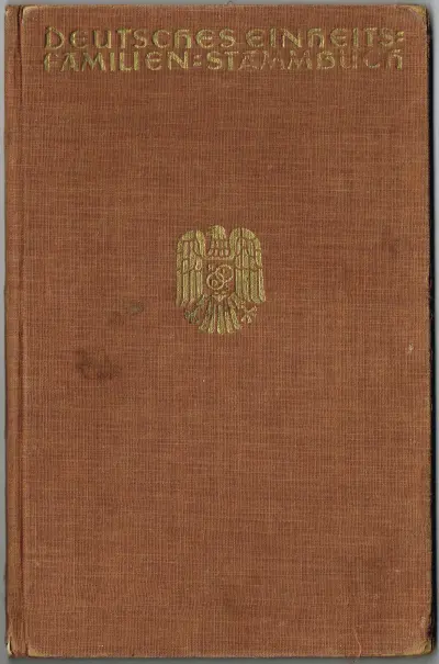 Deutsches Einheitsfamilien-Stammbuch + Geburtsschein August Reichenbach