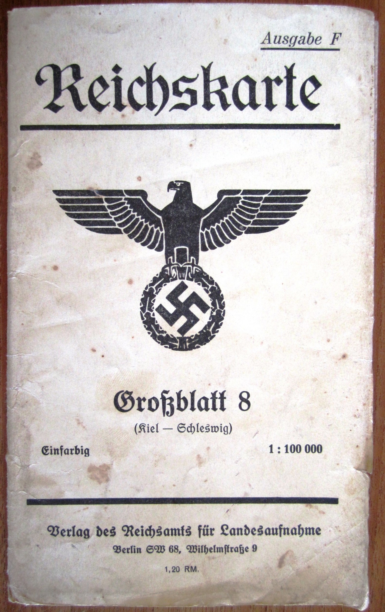 Reichskarte - Ausgabe F - Grossblatt 8 (Kiel - Schleswig)