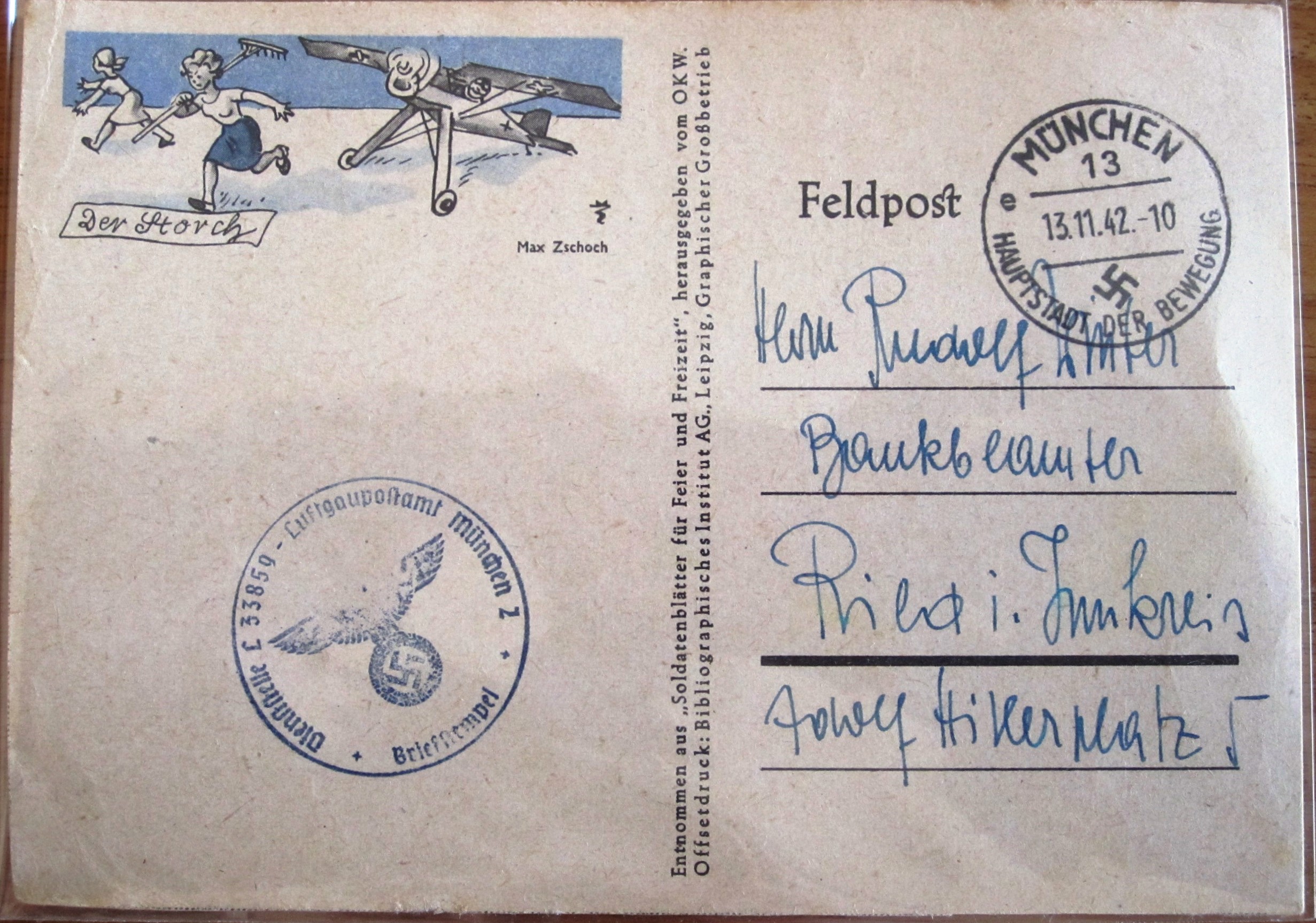 Postcard : uit Soldatenblätter für Feier und Freizeit - Der Storch