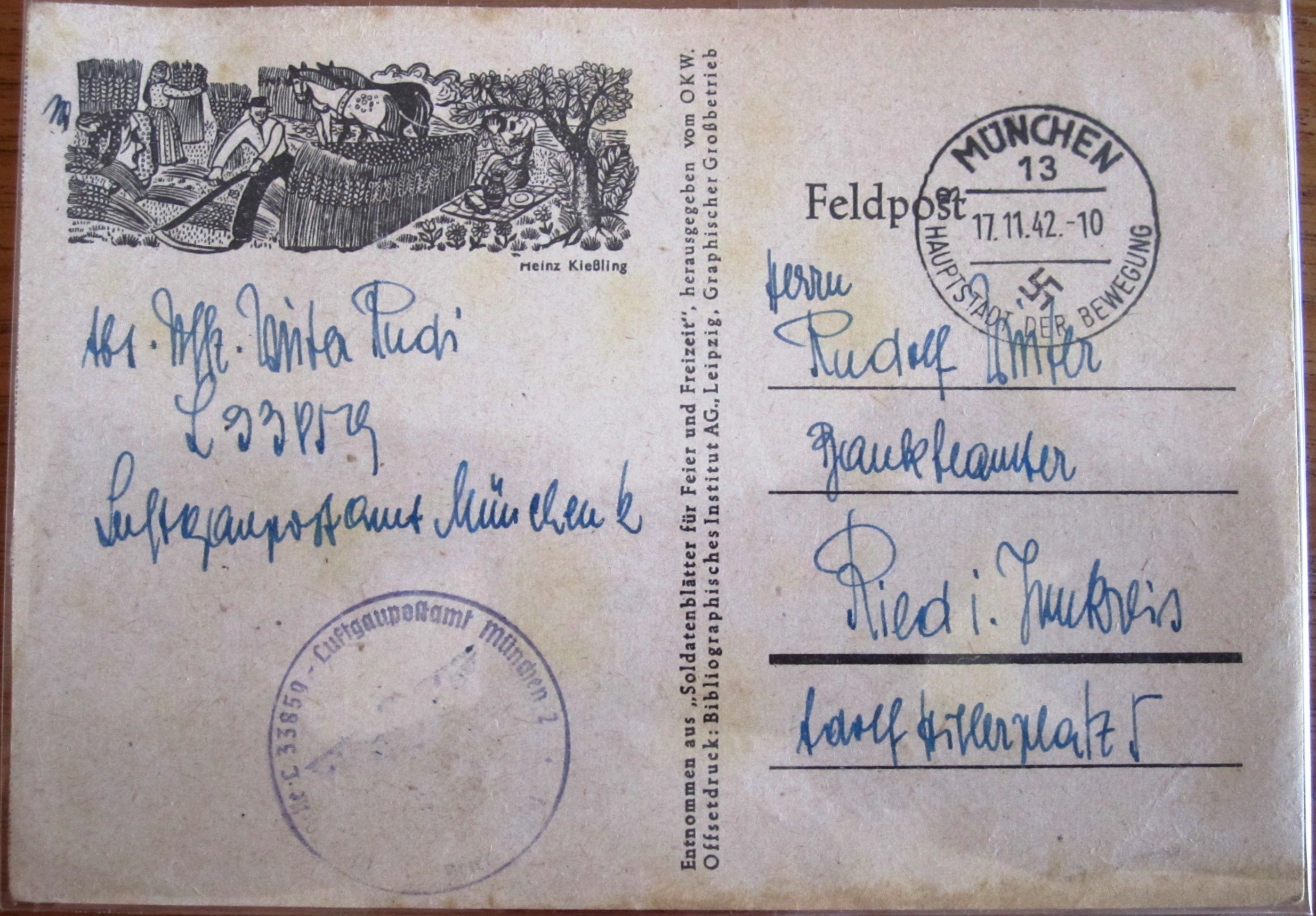 Postcard : from Soldatenblätter für Feier und Freizeit - Heinz Kiessling