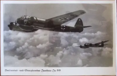 Postcard : Horizontal- und Stursbomber Junkers Ju88