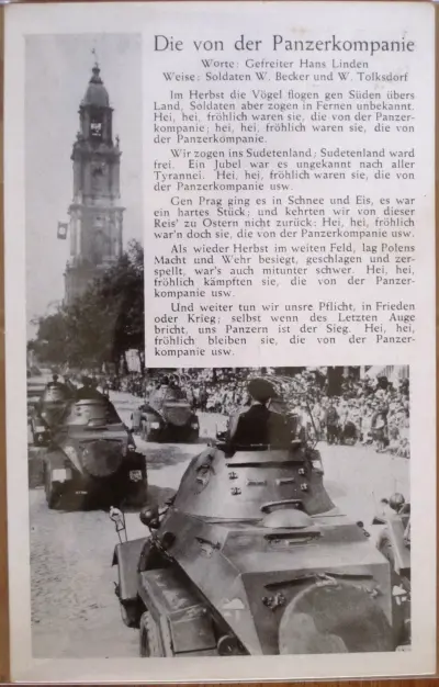 Postcard : Song : Die von der Panzerkompanie - G/0592