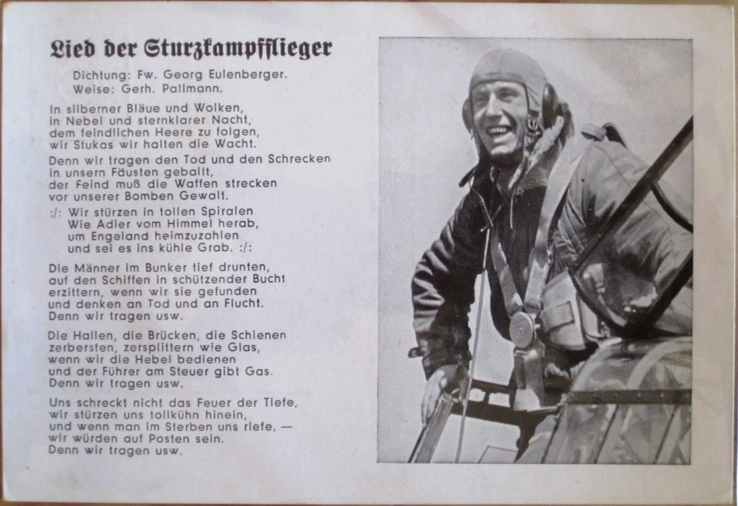 Postcard : Song : Lied der Sturzkampfflieger - E 0841