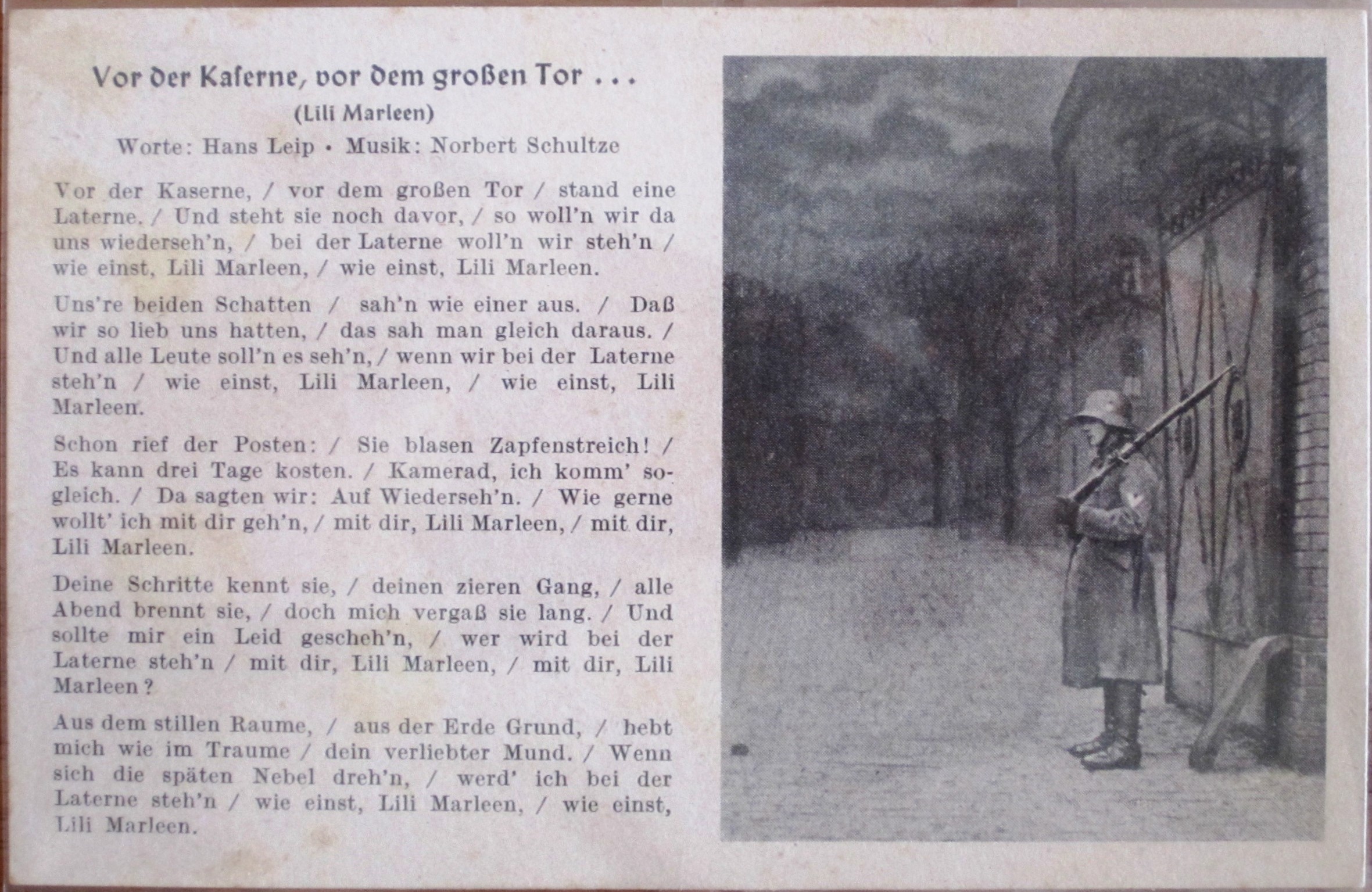 Postcard : Song : Lili Marleen - O 1350