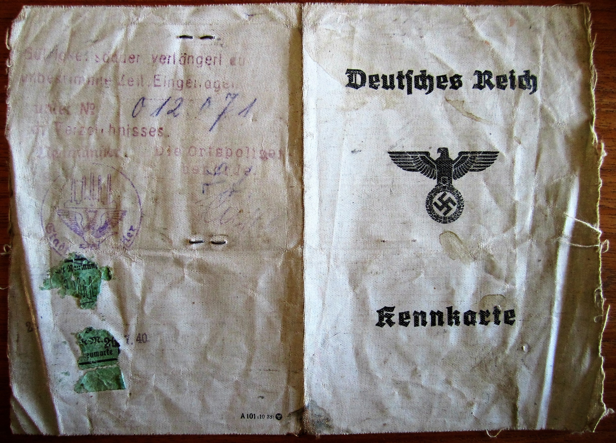 Kennkarte - A 08673 - Mevr. Martha Schümann - Stadt Neumünster