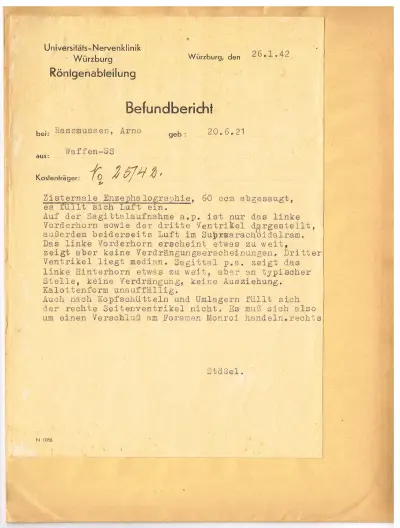 X-ray pictures Waffen-SS - Rasmussen Arno - 26.01.42