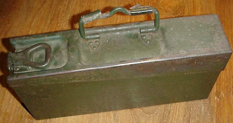 Ammunition box MG34 with oil and petroleum cans